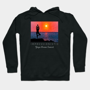 Yoga Ocean Sunset Impressionism Hoodie